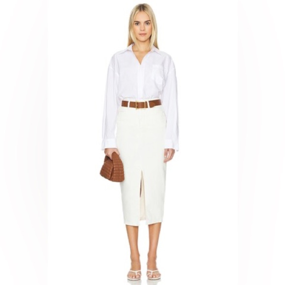 Good American Slit Front Midi Skirt